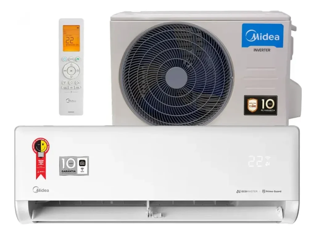 Ar Condicionado Midea Split Inverter Ai Ecomaster 24.000 BTUs Quente e Frio Wi-Fi, Alexa, Google - 42EZVQA24M5 e 38EZVQA24M5