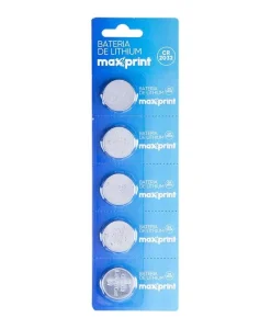 Bateria de Lítio Maxprint CR2032 3V – Alta Durabilidade – Blister com 5 Unidades – Para Relógios e Eletrônicos