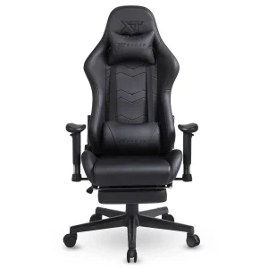 Cadeira Gamer XT Racer Speed Series, Até 120kg, Com Almofadas e Apoio de Pés, Reclinável, Descanso de Braço 2D, Preta – XTS190