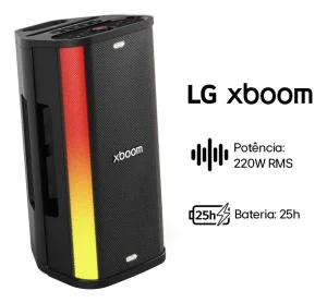 Caixa De Som Bluetooth LG xboom Stage501 | Potente de 220W, Bateria 25h e AI Karaoke Master – STAGE501