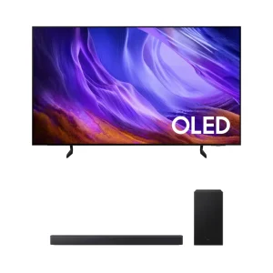 Combo Samsung Vision AI TV 48″ OLED 4K 120Hz S85H (2026) 48S85H + Soundbar Samsung com Subwoofer 300W RMS e 2.1 Canais B450F – F-QN48S85B450F