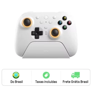 Controle Sem Fio 8BitDo Ultimate 2 com Dock para PC e Android com Joysticks TMR, Gatilhos comutáveis, Controle de movimento, 8 Velocidades
