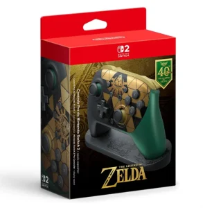 Controle Sem Fio Nintendo Switch 2 Pro Controller + Stand, 40th Anniversary Edition, The Legend of Zelda, Preto e Dourado – NSAA10000006FGR