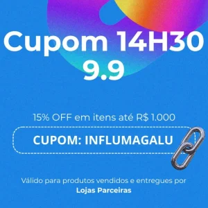 Cupom Magalu 15% OFF em compras até R$1000