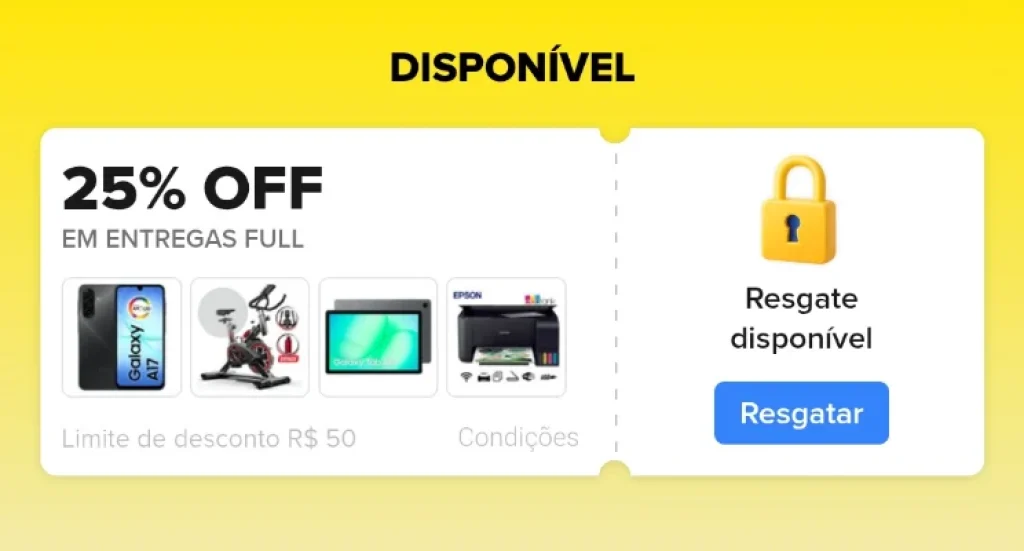 Cupom Mercado Livre 25% OFF em Entregas Full, Limitado a R$50 - Esquenta 9.9 - Resgate hoje e use amanhã 00h
