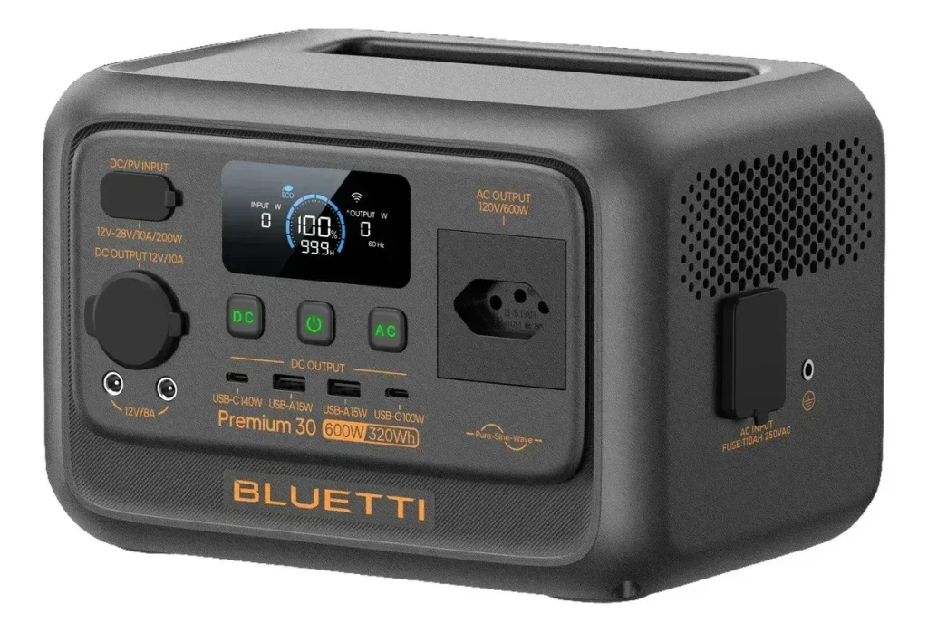 Estação Energia Premium 30 V2 Bluetti Gerador Solar Portátil 320wh 600w 127v