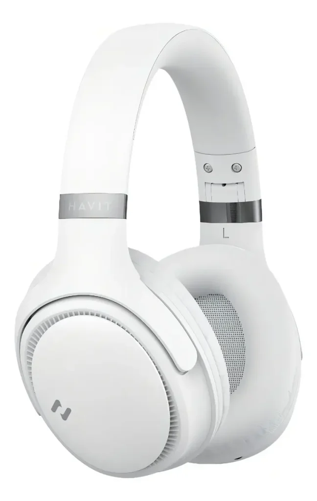 Fone de Ouvido Sem Fio Havit H630bt Bluetooth, Até 55 Horas de Duração da Bateria Branco