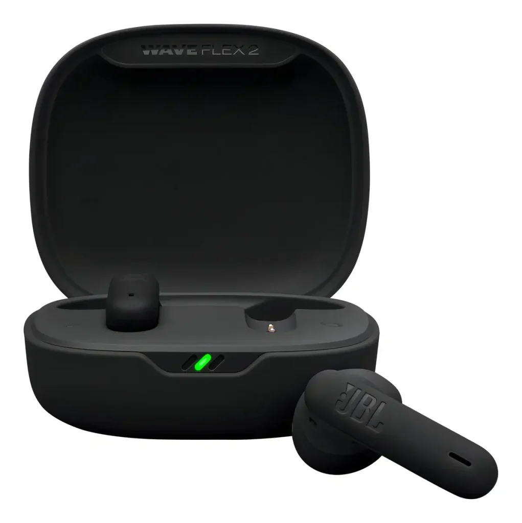 Fone de Ouvido Sem Fio JBL Wave Flex 2, Bluetooth, Design ergonômico, JBL Pure Bass, Smart Ambient, Até 40 horas, Resistente À Água e Poeira – JBLWFLEX2BLK
