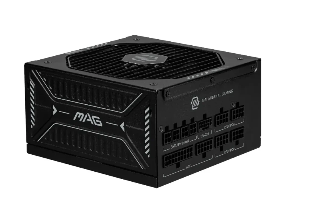 Fonte MSI MAG A1000GLS PCIE5 1000W, Modular, 80 Plus Gold, ATX 3.1, suporte GPU PCIe 5.1, suporte a GPU nativo 12V-2x6, conector bicolor 12V-2x6, ATX PSU