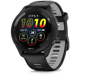Smartwatch Garmin Forerunner 265 Music Preto com Cinza 46mm com Monitor Cardíaco de Pulso e GPS