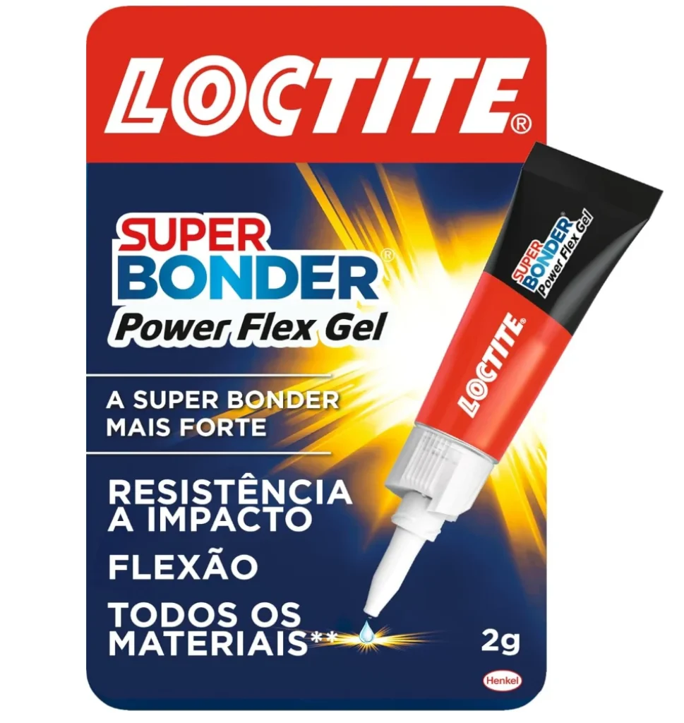 Loctite Super Bonder Power Gel, Cola Instantânea Flexível, Transparente, 2g