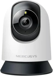 Mercusys MC210 Câmera de Segurança Wi-Fi Interna 2K 3MP, Rotação 360°, Visão Noturna até 12 m, Detecção de Pessoas e Movimento, Áudio Bidirecional, Alexa e MicroSD até 512 GB