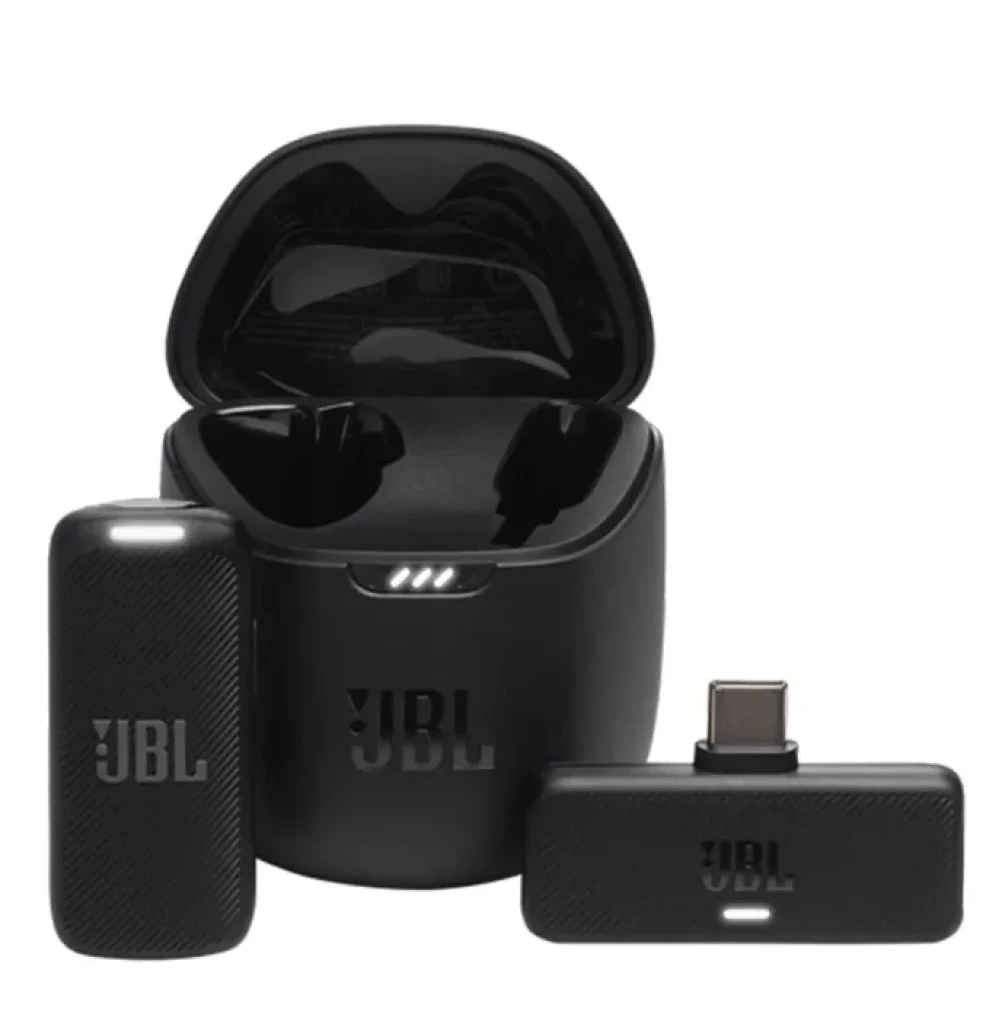Microfone de Lapela Sem Fio JBL Quantum Stream, Wireless, USB-C, Cancelamento de Ruído, 1TX e 1 RX, Preto - 28913748