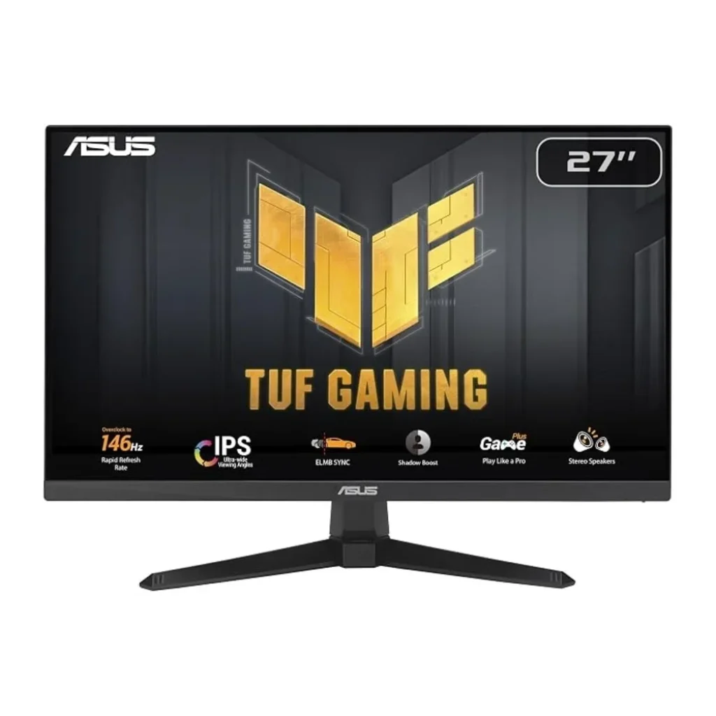 Monitor Gamer ASUS TUF Gaming 27", IPS, Full HD, 146Hz, 1ms MPRT, FreeSync, HDR10, HDMI, DisplayPort, Preto - VG279QE5A / 90LM0BJ0-B011X1