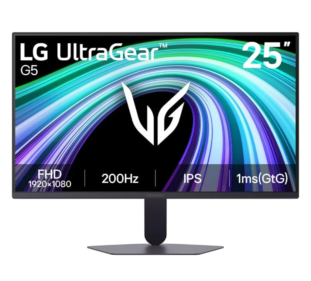 Monitor Gamer LG UltraGear -Tela IPS de 25”, FHD, 200Hz, 1ms (GtG), NVIDIA G-SYNC e AMD FreeSync Premium, HDR10, sRGB 99%, Preto - 25G523B