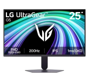 Monitor Gamer LG UltraGear -Tela IPS de 25”, FHD, 200Hz, 1ms (GtG), NVIDIA G-SYNC e AMD FreeSync Premium, HDR10, sRGB 99%, Preto – 25G523B