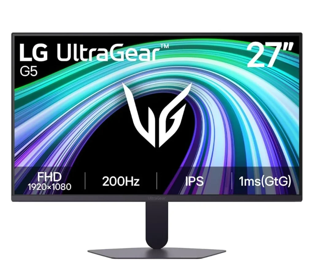 Monitor Gamer LG UltraGear™ -Tela IPS de 27”, FHD, 200Hz, 1ms (GtG), NVIDIA G-SYNC e AMD FreeSync Premium™, HDR10, sRGB 99%, Preto- 27G523B