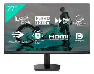 Monitor Gamer Philips Evnia 27” Full HD IPS 200Hz 0,3ms Adaptive-Sync Preto – 27M2N3200FQ