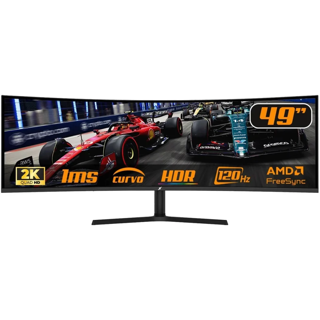 Monitor Gamer SuperFrame Enterprise, 49 Pol, Curvo, UltraWide, Dual Quad HD, VA, 1ms, 120Hz, FreeSync/G-Sync, SF-MN-ENT49QDVCC2C