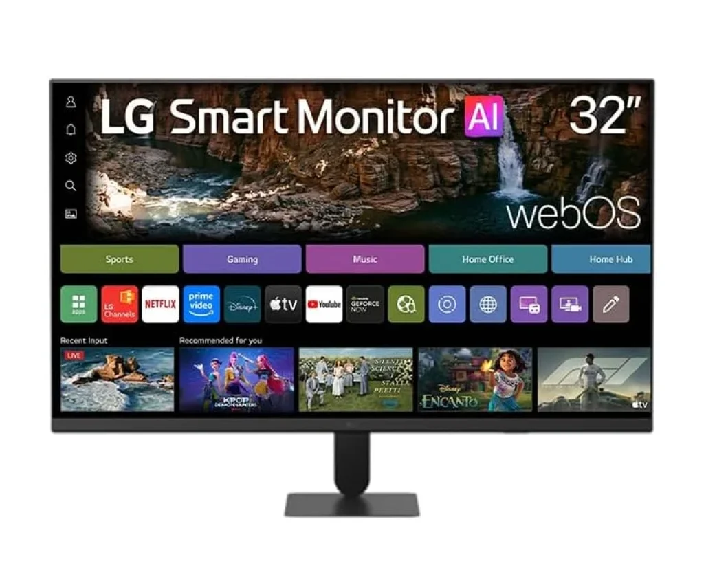 Monitor LG Smart 32" 4K UHD, HDR10, 60Hz, 5ms, VA, Canais grátis, ThinQ, WiFi, Air Play, Screen Share, Bluetooth, WebOS 26, USB, HDMI – 32U701SB-B