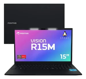 Notebook Positivo Vision R15M – Minitela – AMD Ryzen 3-7330U 8GB RAM 256GB SSD Wi-Fi 6 Tela 15” Full HD IPS Antirreflexo Linux – R38256BI-15