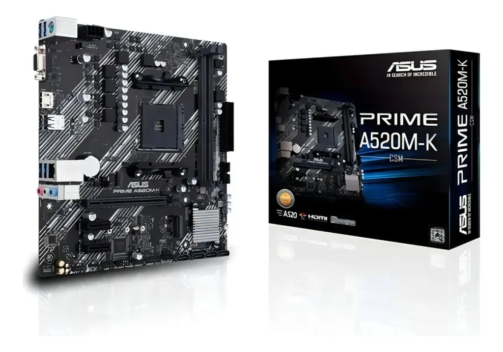 Placa-mãe Asus para AMD AM4 Prime A520M-K 2xDDR4 mATX - 90MB1500-M0EAY0