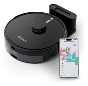Robô Aspirador de Pó Velds 3 em 1 – Varre, Aspira e Passa Pano com Mapeamento via App, Navegação LiDAR e Sensor Antiqueda, Preto