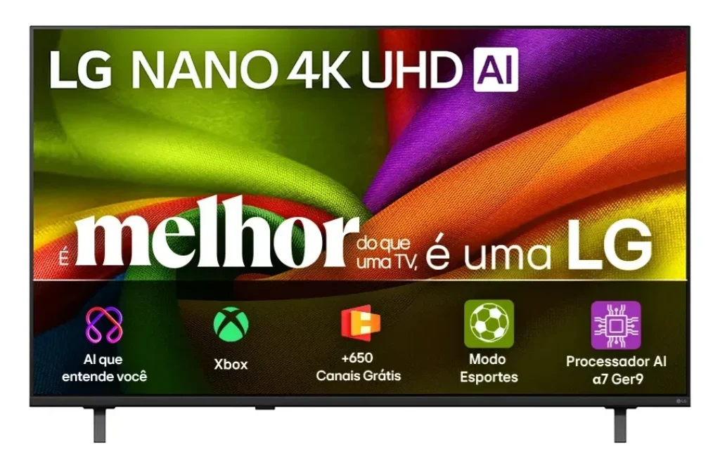 Smart TV 4K 50" LG NANO UHD AI NU850 2026 - Canais grátis Processador α7 Ger9 HDR10 Xbox Bluetooth Wi-Fi AI Search Google Gemini webOS 26 - 50NU850BPSA
