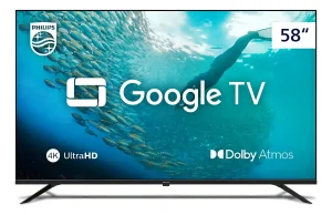 Smart TV 58″ 4K UHD D-LED Philips Série 7019 58PUG7019/78 Wi-Fi Bluetooth Google Assistente 3 HDMI 2 USB
