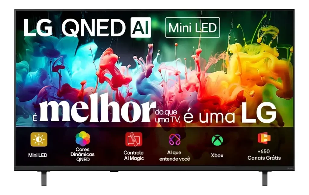 Smart TV LG 85" 4K UHD QNED Mini LED (2026) QNED70 - Processador AI Alpha 7 Ger9 AI, Dynamic QNED Color, Canais grátis, Xbox, WebOS 26, Virtual AI Sound - 85QNED70BSA