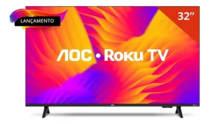 Smart TV AOC DLED 32″ HD Wi-Fi Roku TV Quad Core 32S5155/78G