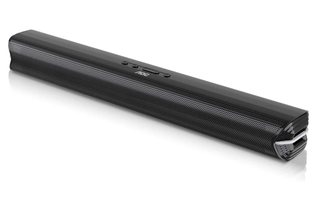 Soundbar AOC ACS2410 2.0 Canais 30W RMS - Som de Alta Fidelidade, Graves Superiores, AUX, Bluetooth, USB, FM