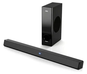 Soundbar AOC ACS3410, 2.1 Canais Home Theater – 3D Surround 360°, 85W, Subwoofer Incluso + Controle Remoto, Bluetooth+HDMI, Compatível com Diversos Dispositivos