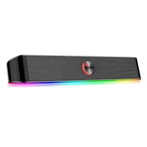 Soundbar Gamer Redragon Adiemus, 6W RMS, RGB, USB, 150Hz/20KHz, Botão Touch, Preto – GS560