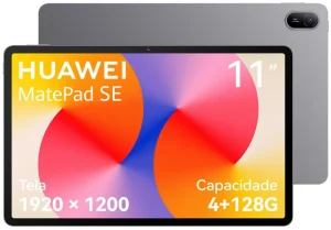 Tablet, HUAWEI MatePad SE 11, 128GB, 45GB RAM, Tela 11″ HUAWEI FullView FHD+ 400 nits para Conforto Visual, Superbateria de 7700 mAh 22,5W, Câmera Traseira 8 MP, Câmera Frontal 5 MP, Cinza Nebula