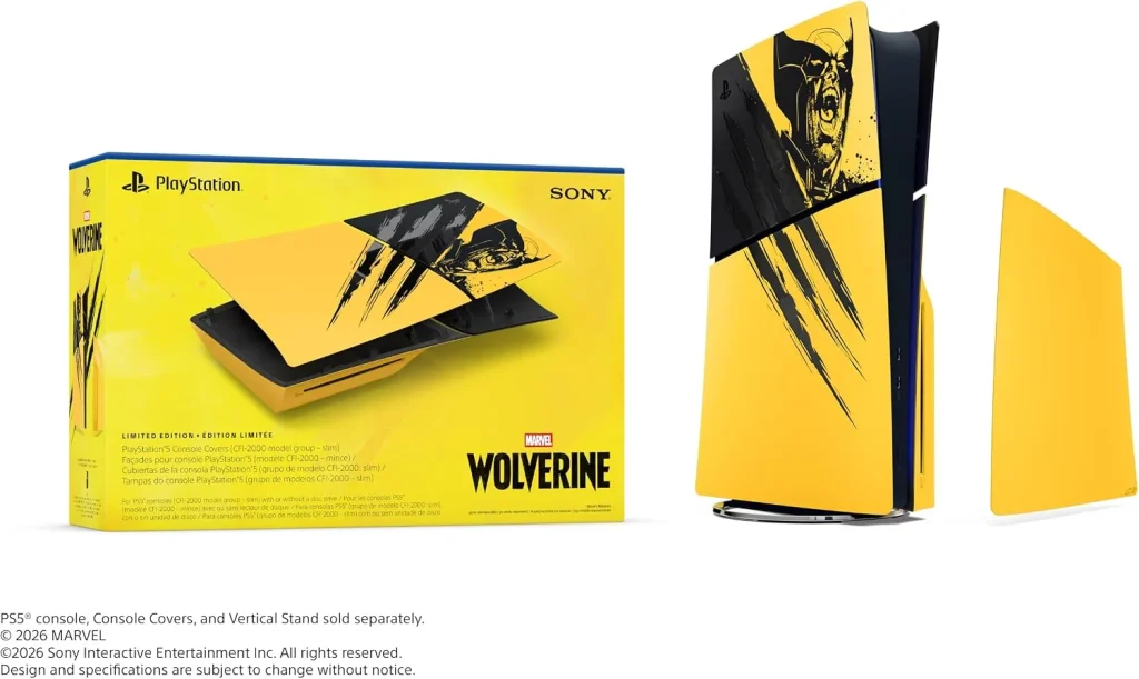Tampas do console PlayStation®5 – Marvel's Wolverine Edição Limitada Amarelo