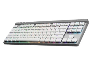 Teclado Sem Fio Mecânico Gamer Logitech G515 Lightspeed, RGB Lightsync, Switches Brown, Bluetooth, Design TKL, Branco – 920-012535