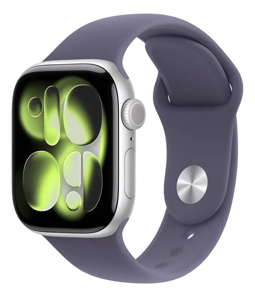 Apple Watch Series 11 GPS, O parceiro ideal para cuidar da sua saúde - Caixa em alumínio preto brilhante de 42 mm - Pulseira esportiva preta