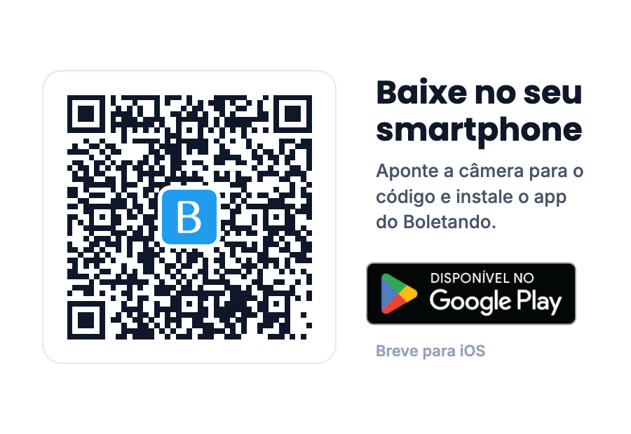 QR Code para baixar o app do Boletando no Google Play