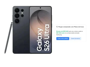 Celular Samsung Galaxy S26 Ultra 5G, 256GB, 12GB RAM, Câmera Quádrupla, Tela Grande de 6.9″ – Violeta