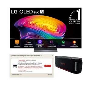 Combo LG Smart TV 4K OLED 65″ C6 Evo AI 165 Hz 2026 – OLED65C6PSA + Caixa de som LG xboom BOUNCE 40W
