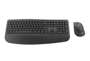 Combo Teclado e Mouse Sem Fio Logitech Signature MK880 Comfort Plus, Com Apoio Acolchoado Para Mãos, Cliques Silenciosos, Bluetooth, Tamanho Padrão, Compatível com Windows, macOS, Layout US – Grafite