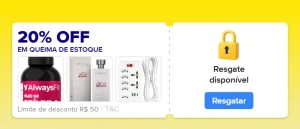 Cupom Mercado Livre 20% OFF em Queima de Estoque, Limitado a R$50 – Resgate hoje e use 00:00