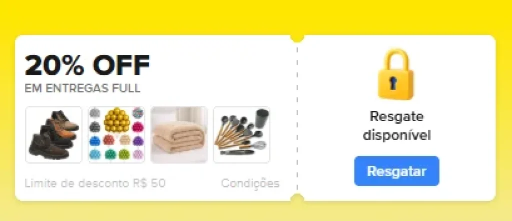 Cupom Mercado Livre 20% OFF em Entregas Full, Limitado a R$50 - Esquenta 10.10 - Resgate hoje e use amanhã 00h