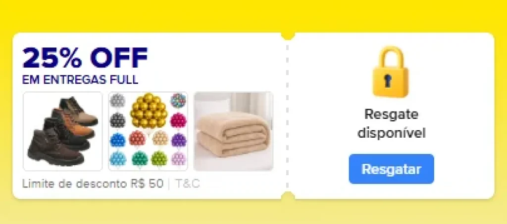 Cupom Mercado Livre 25% OFF em Entregas Full, Limitado a R$50 - Esquenta 10.10 - Resgate hoje e use amanhã 00:00