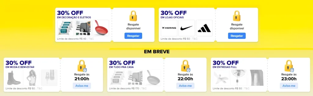 Cupons Mercado Livre 10.10 - 30% OFF em Diversas Categorias - Resgate hoje e use amanhã 00:00
