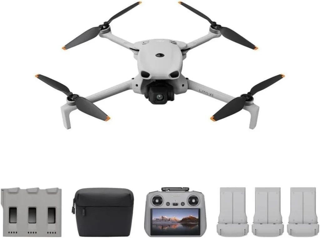 Drone DJI Lito X1 Fly More Combo BR, Controle com tela (DJI RC 2) - 4K/60 FPS HDR, 42GB Interno, Detecção de Obstáculos Omnidirecional, 3 Baterias (Até 36 minutos cada), 15km, Hub de Carregamento e Bolsa de transporte - DJI083