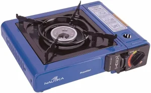 Fogareiro NTK Frontier Em Aço Esmaltado Com Ignição Eletrônica Apoio De Panela, Chama Regulável, Dispensa Uso De Fósforos, Ideal Para Uso Diário, Camping, Trilha Ou Viagens, Prático E Econômico