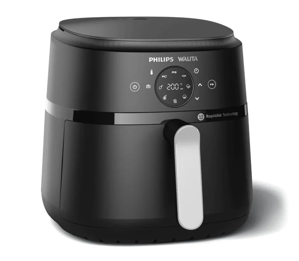 Fritadeira Airfryer Philips Walita Digital Série 2000 XL - 6,2 litros, Tecnologia RapidAir, Grelha Removível, Display digital com ajuste de temperatura de 60 a 200 graus e timer de 60 minutos, Até 90% Menos Óleo, 2 anos de garantia, Preta, (NA239/09)