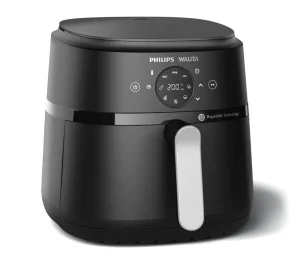 Fritadeira Airfryer Philips Walita Digital Série 2000 XL – 6,2 litros, Tecnologia RapidAir, Grelha Removível, Display digital com ajuste de temperatura de 60 a 200 graus e timer de 60 minutos, Até 90% Menos Óleo, 2 anos de garantia, Preta, (NA239/09)